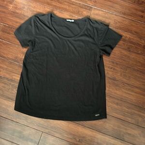Plain Black Scoop Neck T Shirt - Size Small - Short Sleeve - Roxy Shirt